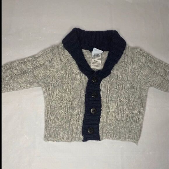Little Lad gray button up sweater - Picture 2 of 4